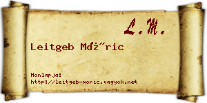 Leitgeb Móric névjegykártya